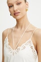 Twinset rochie din bumbac bej 251TT2160