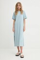Marc O'Polo rochie din bumbac midi albastru 5000006039