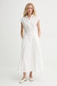 A.P.C. rochie din bumbac robe athena COEVD.F35149 alb SS25