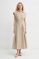 Bavlnené šaty A.P.C. robe athena COEVD.F35149 zelená SS25