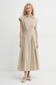 A.P.C. rochie din bumbac robe athena COEVD.F35149 verde SS25