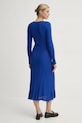 Odzież Pepe Jeans sukienka z domieszką jedwabiu NATASHA PL953642 niebieski
