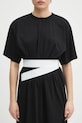 MM6 Maison Margiela vestito in cotone nero S52DA0063