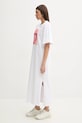 Fiorucci rochie din bumbac Lollipop Mouth Print Maxi T-Dress W02SPDTS108CJ01WH03 alb SS25