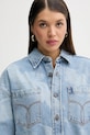 Fiorucci farmerruha Angel Print Denim Shirt Dress kék W02SPDDR313DN03DN02