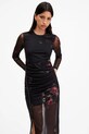 AllSaints rochie NORA W247DB negru SS25