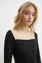 Guess rochie din denim MOLLY negru W5RK84.D4PZ0