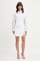 Diesel rochie din bumbac D-ELPHI-DEN DRESS A17387.0CBCP alb SS25