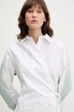 Diesel rochie din bumbac D-ELPHI-DEN DRESS A17387.0CBCP alb