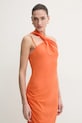 Versace Jeans Couture vestito con aggiunta di lino arancione 78HAO903.N0432