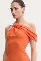 Obleka iz mešanice lana Versace Jeans Couture 78HAO903.N0432 oranžna