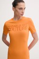 Obleka Versace Jeans Couture oranžna 78HAOS04.CJ01S