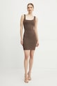 Šaty Patrizia Pepe s elastanom hnedá 2A2910.J129