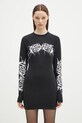 VETEMENTS vestito Death Metal Longsleeve Mini tessuto elasticizzato nero WA66DR630BW