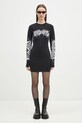 VETEMENTS vestito Death Metal Longsleeve Mini WA66DR630BW nero