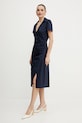 Patrizia Pepe rochie din bumbac 2A2930.A9B9 bleumarin SS25