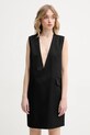 MM6 Maison Margiela wool blend dress S52DA0046.M35153 black SS25