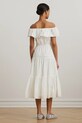 Bombažna obleka Lauren Ralph Lauren 200966195 bela SS25