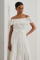 Oblačila Bombažna obleka Lauren Ralph Lauren 200966195 bela