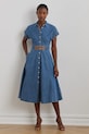 Rifľové šaty Lauren Ralph Lauren bavlna modrá 250963908