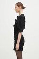 Rotate dress Satin Mini Ruffle 114054100 black SS25