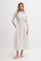 Max Mara Beachwear rochie din bumbac alb 2516221049600