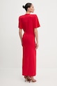 Bombažna obleka Pinko 105219.A2M2 rdeča SS25