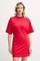 Pinko vestito in cotone rosso 105220.A2M2