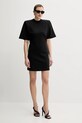 Βαμβακερό φόρεμα Pinko 105220.A2M2 μαύρο SS25