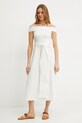 Weekend Max Mara sukienka bawełniana 2515221036600 beżowy SS25