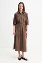 Weekend Max Mara rochie din bumbac maro 2515221042600