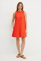 Рокля с лен Weekend Max Mara 2515221102600 червен SS25