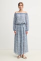 Hodvábne šaty Weekend Max Mara modrá 2515221162600