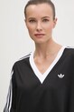 adidas Originals vestito in cotone V-NECK DRESS nero JX9219