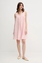 Льняна сукня United Colors of Benetton 4AGHDV0AX рожевий SS25