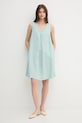 United Colors of Benetton rochie din in 4AGHDV0AX turcoaz SS25