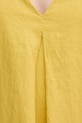 Lněné šaty United Colors of Benetton 4AGHDV0AX žlutá