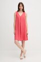 United Colors of Benetton sukienka lniana 4AGHDV0AX czerwony SS25
