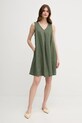 Льняна сукня United Colors of Benetton 4AGHDV0AX зелений SS25