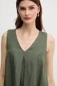 Льняна сукня United Colors of Benetton зелений 4AGHDV0AX