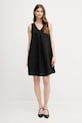 United Colors of Benetton rochie din in 4AGHDV0AX negru SS25