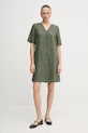 Lněné šaty United Colors of Benetton 4AGHDV0B0 zelená SS25