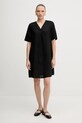 United Colors of Benetton sukienka lniana 4AGHDV0B0 czarny SS25