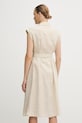 Oblečení Lněné šaty United Colors of Benetton 4AGHDV0B1 béžová