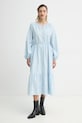 Памучна рокля Levi's JOLENE LS MAXI DRESS 001HS син
