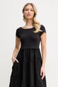 BOSS Orange rochie din bumbac negru 50536742