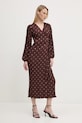 Never Fully Dressed rochie Plisse maro NFDDR1932