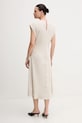 Ľanové šaty Calvin Klein LV044B041G béžová SS25