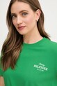 Бавовняна сукня Tommy Hilfiger зелений WW0WW45529