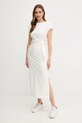 Tommy Hilfiger sukienka bawełniana WW0WW45159 beżowy SS25
